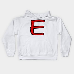 Letter E. Name with letter E. Personalized gift. Abbreviation. Abbreviation. Lettering Kids Hoodie